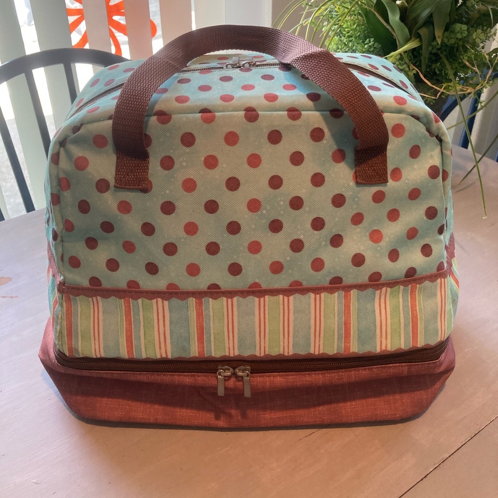 Cooler Bag Polka Dot and Striped Soft Zip